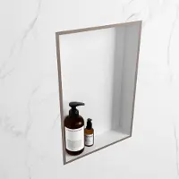 Mondiaz easy nis 44,5x29,5 cm in solid surface kleur smoke | talc. 1 vak geschikt voor in- of opbouw