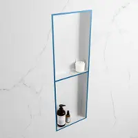 Mondiaz easy nis 149,5x29,5 cm in solid surface kleur jeans | talc. 2 vakken geschikt voor in- of opbouw