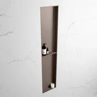 Mondiaz easy nis 89,5x29,5 cm in solid surface kleur smoke | smoke. 2 vakken geschikt voor in- of opbouw