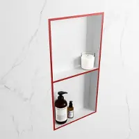 Mondiaz easy nis 59,5x29,5 cm in solid surface kleur fire | talc. 2 vakken geschikt voor in- of opbouw