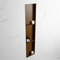 Mondiaz easy nis 149,5x29,5 cm in solid surface kleur rust | rust. 3 vakken geschikt voor in- of opbouw