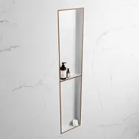 Mondiaz easy nis 89,5x29,5 cm in solid surface kleur rust | talc. 2 vakken geschikt voor in- of opbouw