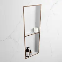 Mondiaz easy nis 149,5x29,5 cm in solid surface kleur rust | talc. 2 vakken geschikt voor in- of opbouw
