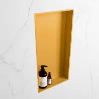 Mondiaz easy nis 59,5x29,5 cm in solid surface kleur ocher | ocher. 1 vak geschikt voor in- of opbouw