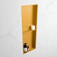 Mondiaz easy nis 149,5x29,5 cm in solid surface kleur ocher | ocher. 2 vakken geschikt voor in- of opbouw
