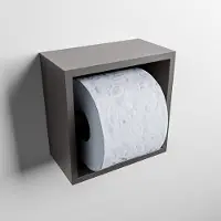 Mondiaz Easy Cube toilet rolhouder 16x8.6cm dark grey