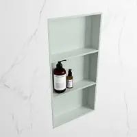 Mondiaz easy nis 59,5x29,5 cm in solid surface kleur greey | greey. 3 vakken geschikt voor in- of opbouw