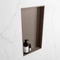 Mondiaz easy nis 59,5x29,5 cm in solid surface kleur smoke | smoke. 1 vak geschikt voor in- of opbouw