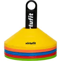 VirtuFit Trainingshoedjes met houder - Pionnen - 50 Stuks - Incl. draagnet