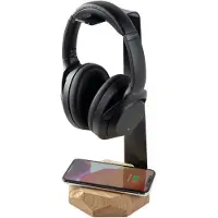 Oakywood 2-in-1 Headphone Stand & Wireless Charger - Oak