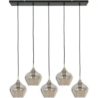 Light & Living Hanglamp 5L 104x20x120 cm RAKEL antiek brons+smoke