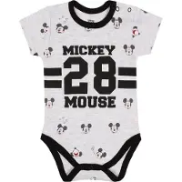 Disney Grijs rompertje met zwarte MICKEY Mouse opdrukken en motieven 6 m 68 cm