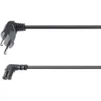 Hama Eurocable, angled on both sides, 1.5m, black