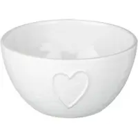 Parlane Wit aardewerk schaaltje / kom Love, 14,5 cm, 2 stuks