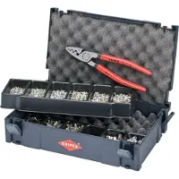 Knipex 97 90 05 Krimptang Adereindhulzen 0.25 tot 16 mm² Incl. Tanos mini-systainer, Incl. assortiment adereindhulzen