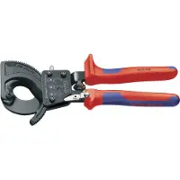 Knipex 95 31 250 Ratel-kabelsnijder Geschikt voor (striptechniek) Aluminium- en koperkabel, een- en meerdraads 32 mm 240 mm²