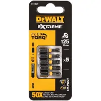 DeWalt DT7382T Extreme Impact Torsion Schroefbits T25 25mm 5 Stuks