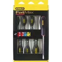 Stanley 7-Delige FatMax Schroevendraaierset Parallel 3.5 X 75mm. 5.5 X 125mm Standaard 6.5 X 150mm Phillips Ph1 X 100mm. Ph2 X 125mm Pozidriv PZ1 X 100mm. PZ2 X 125mm