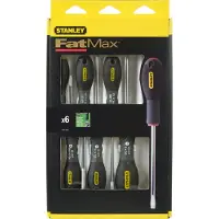 Stanley 6-Delige FatMax Schroevendraaierset Torx Tt10 X 75mm. Tt15 X 75mm. Tt20 X 100mm. Tt25 X 100mm. Tt30 X 125mm. Tt40 X 125mm