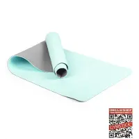 Vivid Yoga Mat - 170 x 60 x 0,4 cm - Turquoise / Grijs - Met Online Trainingsvideo's