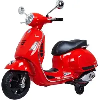 Vespa Elektrische Kinderscooter GTS Rood 0-3 Jaar/3-6 Jaar - Krachtige Accu - Met Zijwieltjes En Koplampen - Veilig Voor Kinderen