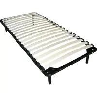 Vente-unique Lattenbodem - te monteren 90 x 200 cm - 19 latten - met poten - zwart
