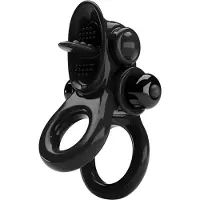 Pretty Love - Passionate Ring - Vibrerende Cockring - Zwart