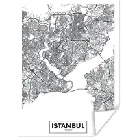PosterMonkey Poster Kaart - Istanbul - Turkije - Simpel - 120x160 cm XXL