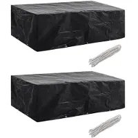 vidaXL Tuinmeubelhoezen poly rattan 2 st 8-persoons 300x140 cm