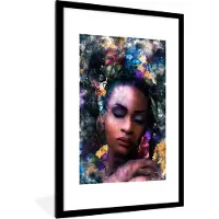 PosterMonkey Fotolijst incl. Poster - Vrouw- Rook - Kleuren - 60x90 cm - Posterlijst