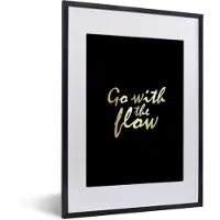 PosterMonkey Fotolijst incl. Poster - Quotes - Relax - Goud - Zwart - 30x40 cm - Posterlijst