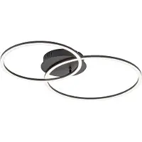 JUST LIGHT Plafondlamp Ivanka 2-rings zwart
