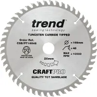 Trend PT cirkelzaagblad 165x20x2,2mm 48T