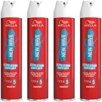 Wella 4x New Wave Ultra Strong Power Hold Haarspray 250 Ml