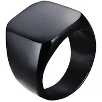 Mendes Stalen zegelring van Zwart-21mm