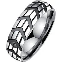 LGT JWLS Gegroefde edelstaal heren ring-18mm