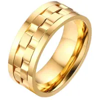 Mendes Jewelry heren ring Verguld Edelstaal Tandwiel-19mm