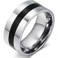 LGT JWLS RVS heren ring Black Line 9mm-20mm