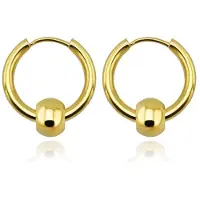 LGT JWLS Stalen creolen Flexible Bead Gold-16mm