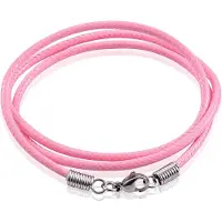 LGT JWLS LGT Jewels waxkoord ketting Roze - 2.5mm-65cm