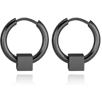LGT JWLS Stalen creolen Flexible Square Black-20mm