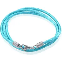LGT JWLS LGT Jewels waxkoord ketting Turquoise - 2.5mm-55cm