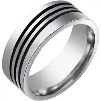LGT JWLS Stalen mannen ring Triple Diagonal Stripe-22mm