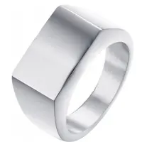 Mendes Edelstaal zegelring Zilverkleurig van Jewelry-20mm