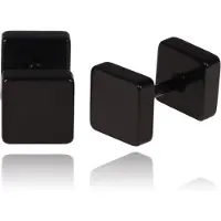 LGT JWLS LGT Jewels Stud oorbellen Square zwart 8mm