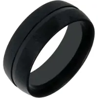 LGT JWLS Zwarte stalen mannen ring-21mm