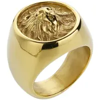Mendes heren ring Leeuw Edelstaal Goudkleurig-21mm
