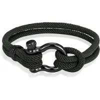 LGT JWLS Nautische heren armband Paracord Edelstaal Anker Army-21cm