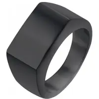 Mendes Zwarte zegelring Edelstaal van Jewelry-21mm