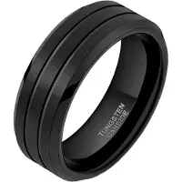 Mendes Wolfraam heren ring Classic Groove 8mm-19mm